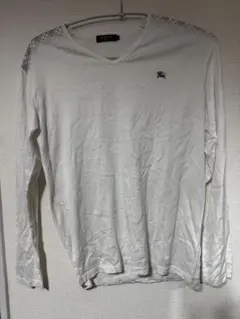 BURBERRY BLACK LABEL ホワイト Vネック Tシャツ