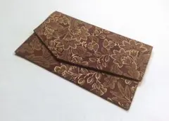 慶弔両用袱紗◇HOFFMAN FABRICSブラウン✖ゴールドのサムネイル