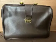 ヴィンテージ 鍵付き レザー ドクターズバッグ ダレスバッグ ブラック