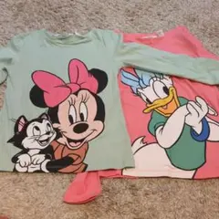 ミニーマウス＆デイジー長袖カットソー2枚セット