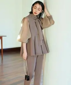 オーガンジー パンツスーツ