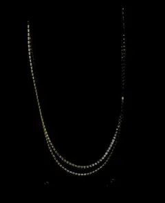 ✨ネックレスダブルチェーン、♥️ラインストーン（小粒２㎜)、ゴールド
