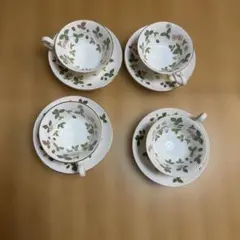 Wedgwood ワイルドストロベリー　カップ&ソーサー　4客セット