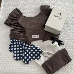 konny 抱っこ紐　ブラウン　モカ　XSサイズ　スタイ付き