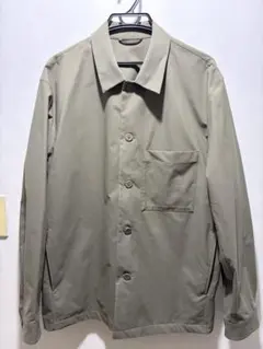 ユニクロ　感動シャツジャケット　コットンライク　オリーブ　XL