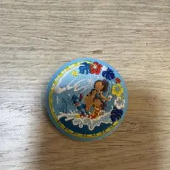 Disney 刺繍バッジ 水色 直径約5cm