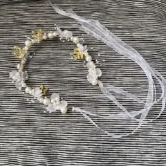 フラワーとパールのカチューシャ　発表会・ウェディング・パーティ