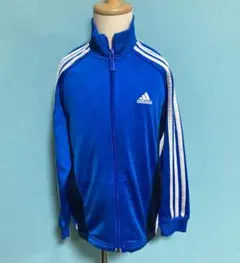 adidas キッズ 古着 ジャージ ジップアップ 青 サイズ130