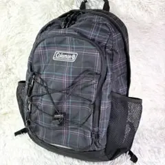 【Coleman 】ブラック チェック柄 リュック バックパック 超軽量