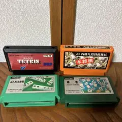 E壁【ファミコンソフト4本セット】テトリス・将棋・麻雀2種（任天堂・BPS）
