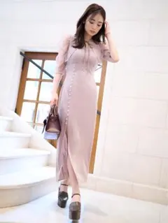 SNIDEL レースボレロレイヤードタイトスリットワンピース