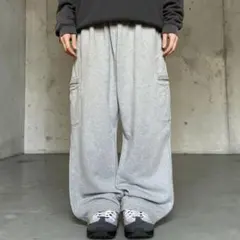00s NIKE 極太 バギースウェットカーゴパンツ ワイドレグ グレー