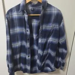 UNIQLO ネルシャツ ブルー チェック S
