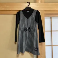 長袖ワンピース リボン付き140