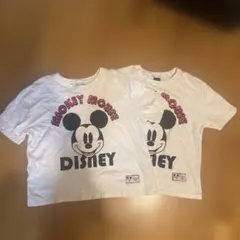 ZARA ミッキーマウス Tシャツ 2枚セット　LとS 親子お揃い　友達お揃い