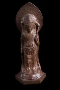 文化勲章受章　彫塑家　澤田政廣作　ブロンズ　聖観音菩薩像　F　R7123B 文化勲章受章 彫塑家 澤田政廣作 ブロンズ 聖観音菩薩像 F R7123B