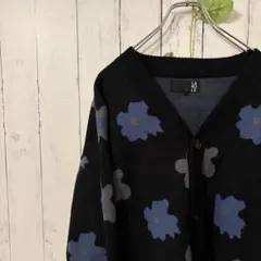LAKOLE ジャガード 花柄 カーディガン ブラック L相当 ビッグシルエットのサムネイル
