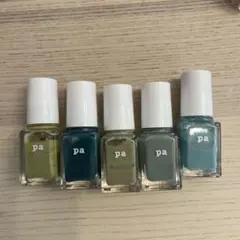 pa ネイルカラーセット 青緑系 5本