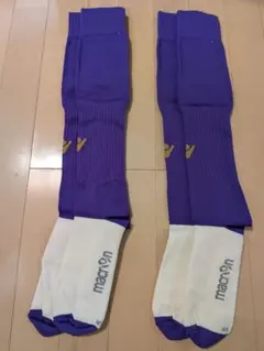 マクロン 2足セット 26-28cm サッカー ソックス パープル ゴールドのサムネイル