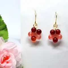 天然石＊カーネリアン＊ピアス＊イヤリング＊アレルギー対応＊サージカルステンレス