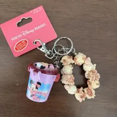 ミニー　キーチェーンストラップ　ポップコーン　バケット　ディズニー