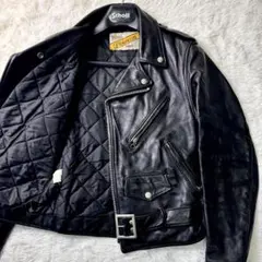 【米国製】Schott ライダースジャケット ダブル　本革　618 黒