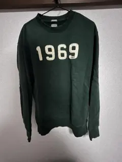 GAP スウェット トレーナー M グリーン 1969 ロゴ ワッペン 裏起毛