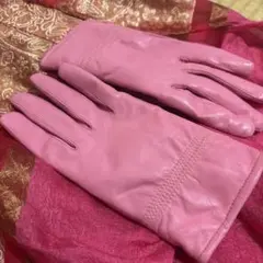 レザー手袋　　ピンク　　フリーサイズのサムネイル