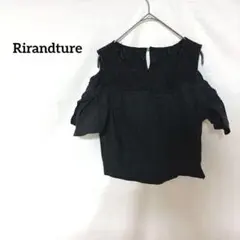 Rirandture オフショルダー S ブラック　カジュアル トップス 無地のサムネイル