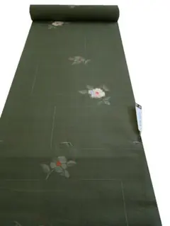 新品 裄72cm ＯＫ 緑地 十日町紬 正絹 反物 Ｇｓ1054moco様専用