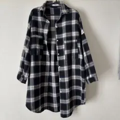 【美品】GRL グレイル　チェック柄 シャツ　ワンピ　長袖　Free