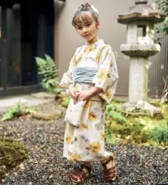 アプレレクール 浴衣 ひまわり柄 120cm