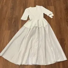 新品CELFORDニットドッキングエレガントフレアワンピース癒し系ミントブルー色