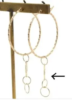 アガット　フープチャーム　ピアスチャーム　K10