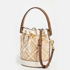 Tory Burch バケットバッグ ベージュ/ホワイト