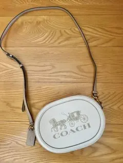 【中古】COACH コーチ レザーショルダーバッグ ホース&キャリッジ