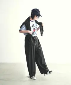 タックパンツ レディース ボトムス ワイドパンツ ツータック