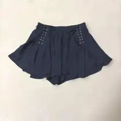 レースアップ シフォンミニスカショーパン 黒のサムネイル
