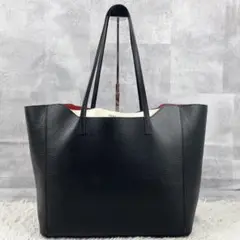A4可 美品 フルラ レザー トートバッグ ファンタジア ロゴ金具 肩掛け 黒