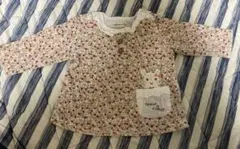 coeur a coeur 花柄 綿100% ロンT うさぎ 女の子用