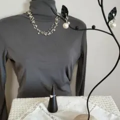 パールビーズ 3連ネックレス