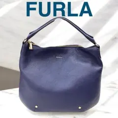 ★FURLA★ワンハンドル★レザーバッグ【ブルー】通勤★カジュアル【フルラ】