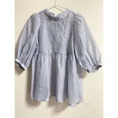 w closet ブラウス　薄水色　透け感