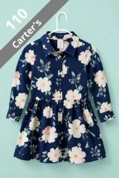 Carter's 花柄 シャツワンピース ネイビー 5 /110のサムネイル