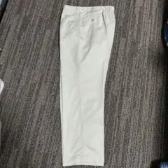 ベージュ ストレートパンツ コットン混合