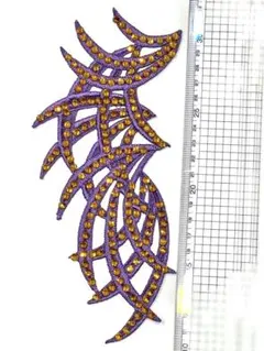 紫色の刺繍ヘアアクセサリー　社交ダンス　ヘアドレス　石モチーフ