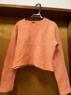 ZARA オレンジ クロップドニットセーター S