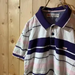 AE4315 Levi’s ポロシャツ パープルボーダー メンズ M ポスのサムネイル
