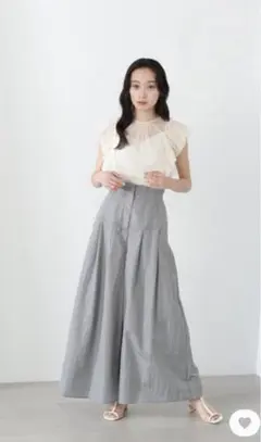 ナチュラルビューティーベーシック⭐︎ ハイウエスト切替ワイドパンツ