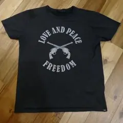 roar LOVE AND PEACE FREEDOM Tシャツ 黒